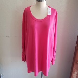 18/20 Lane Bryant Livi- Active Tunic'hot pink NWT